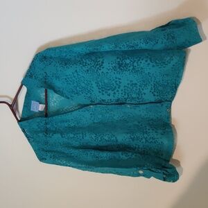 Vintage Lara Lane Vibrant Blue Blouse Size 14